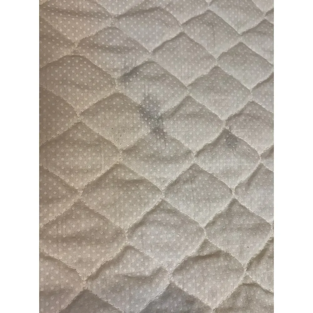 Vintage Handmade Quilted Baby Blanket Pastel Yellow Teddy Bear Poodle Flowers